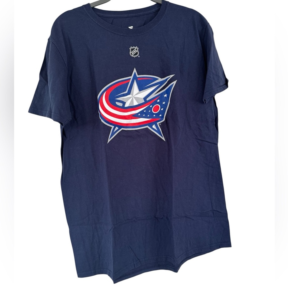 Fanatics  Columbus Blue Jackets NHL  “Atkinson 13” Men’s Navy T-Shirt Size Large